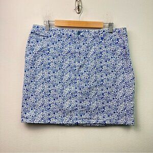 Jessica Floral Denim Lightweight Mini Skirt Size 14